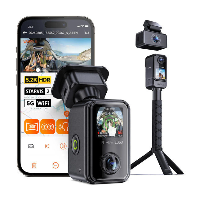 Vantrue E360 Ace 5K 3CH Wifi GPS 360-Grad Dashcam