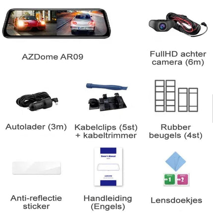 <tc>AZDome AR09 QuadHD 2CH Full Mirror Wifi Touch Innenspiegel Dashcam</tc>