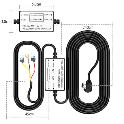 <tc>AZDome BN03 Hardwire Kit Micro USB 3-wire</tc>