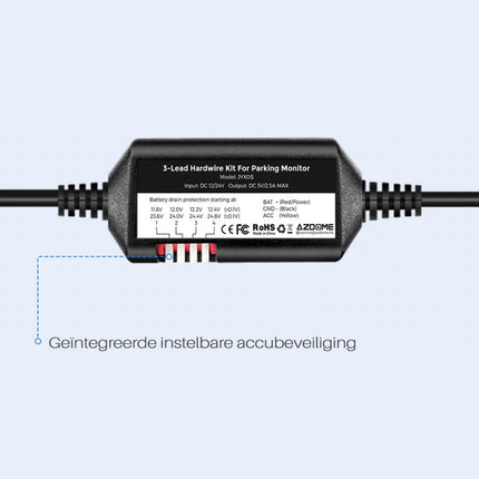 <tc>AZDome JYX05 Hardwire Kit USB-C 3-Draht</tc>