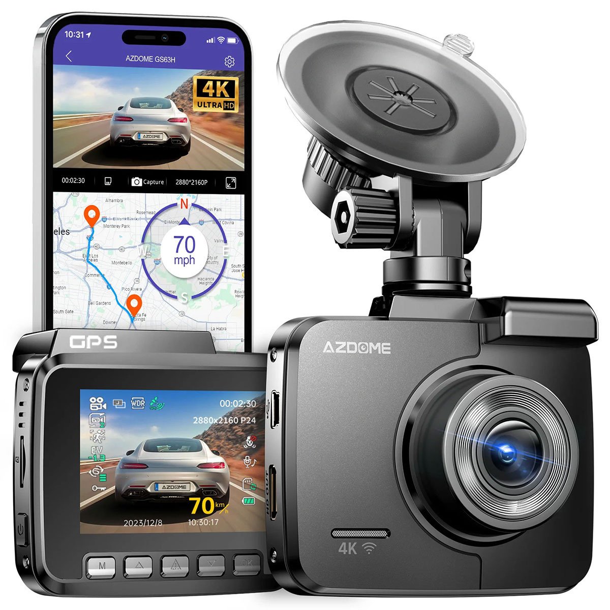 <tc>AZDome GS63H 4K 1CH Wifi GPS Dashcam</tc>