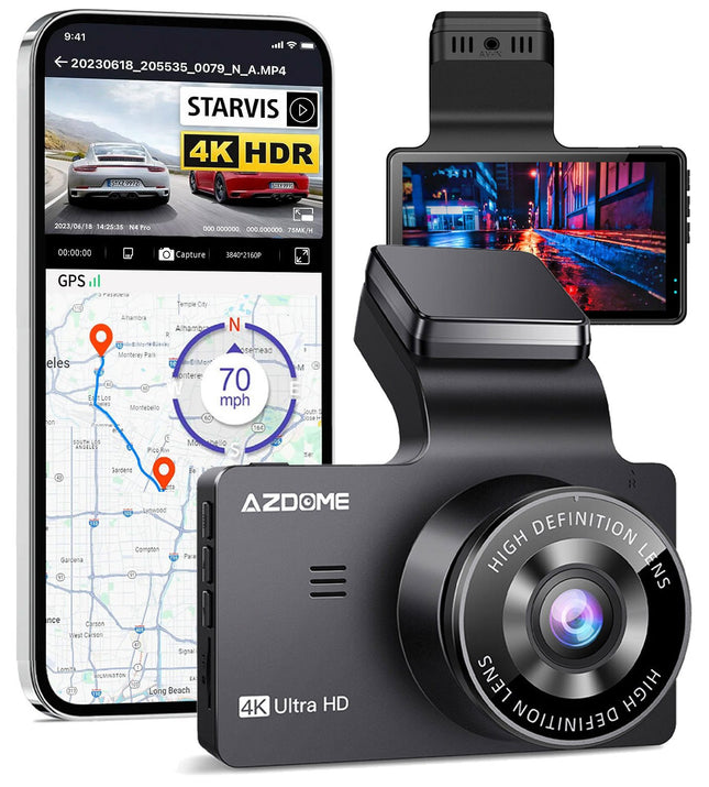 AZDome M63 Pro True 4K 64gb Wifi GPS Dashcam