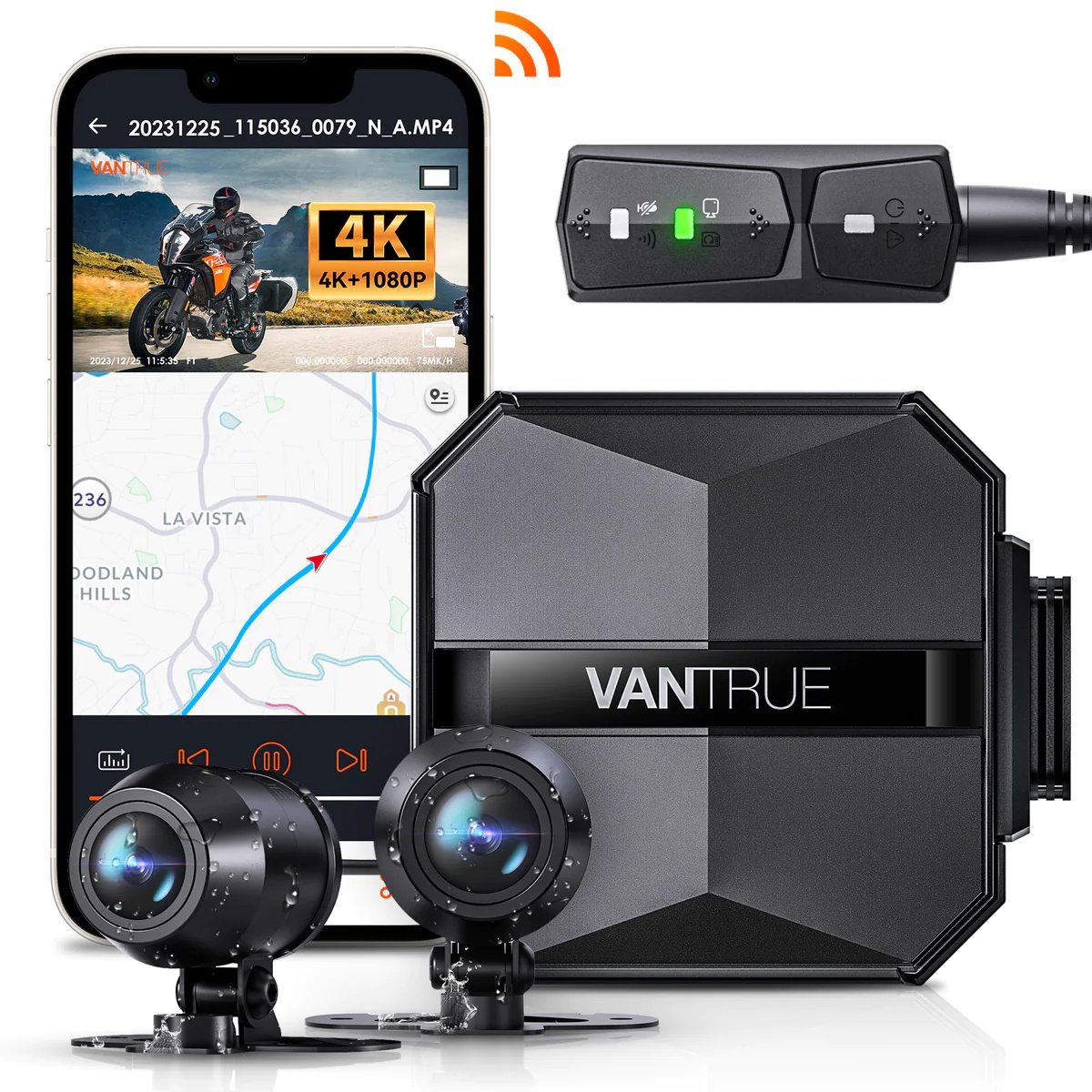 <tc>Vantrue F1 4K Dual Wifi GPS Motorrad Dashcam</tc>