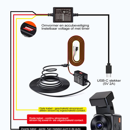 <tc>Vantrue VP01 Hardwire Kit USB-C 3-Draht</tc>