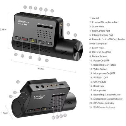 <tc>Viofo A139 2CH QuadHD Wifi GPS Dashcam</tc>